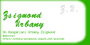 zsigmond urbany business card